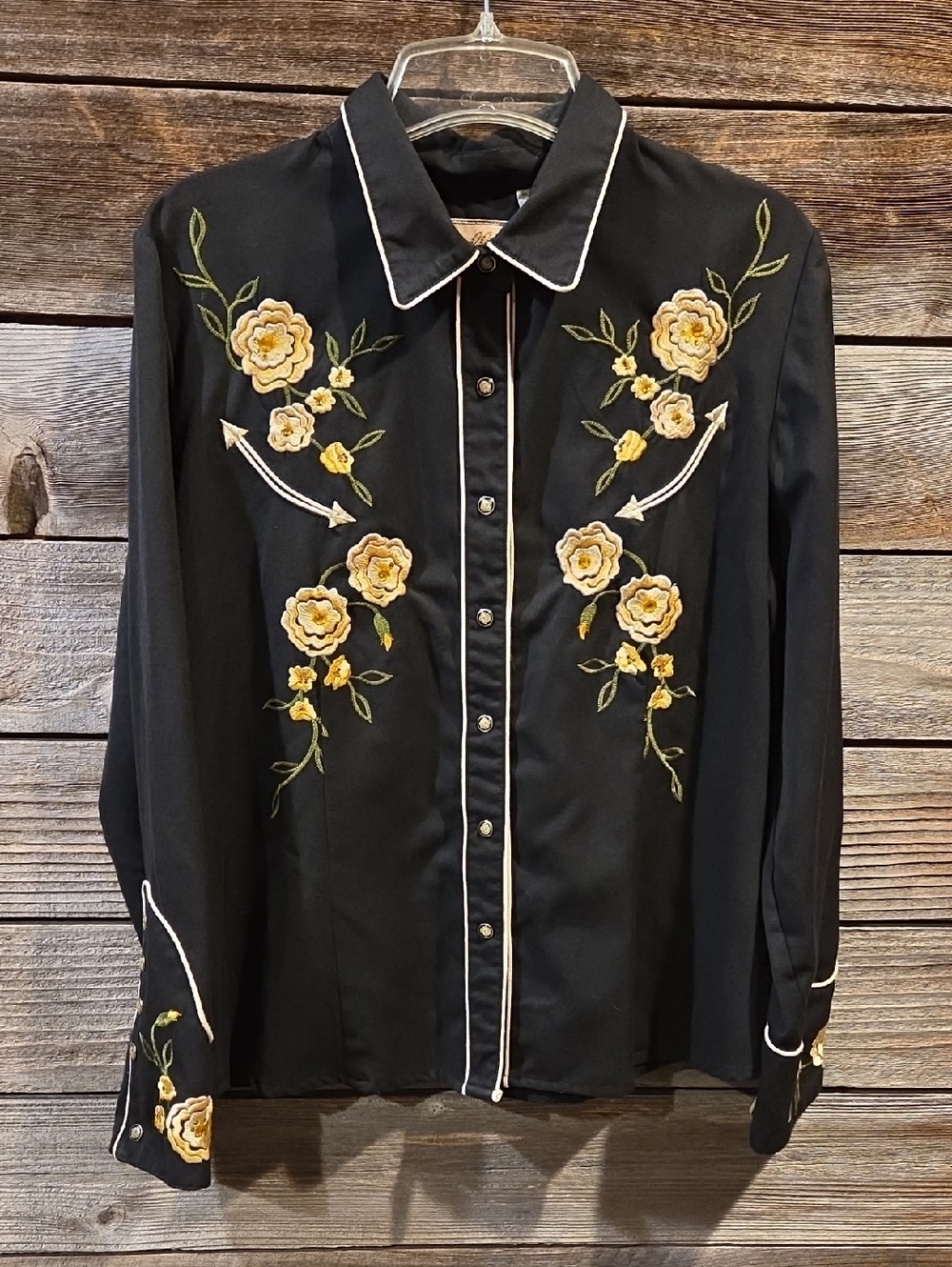 Scully Wesyern Retro Vintage Style Cowgirl Shirt Size Large